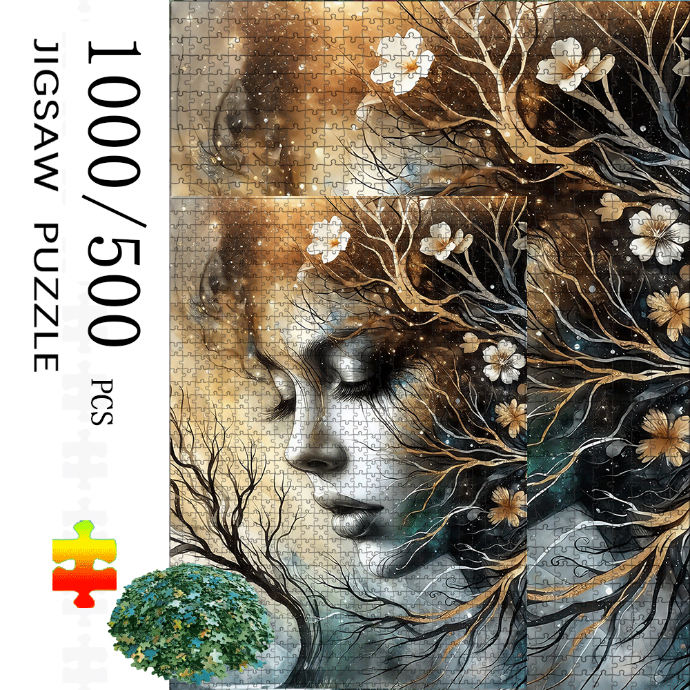 Jigsaw Puzzle Adult - 1000/500pcs -Inspired Cherry Blossom & Woman